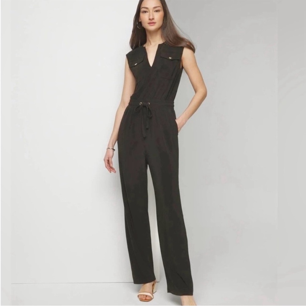 White House Black Market Black Sleeveless Jumpsuit